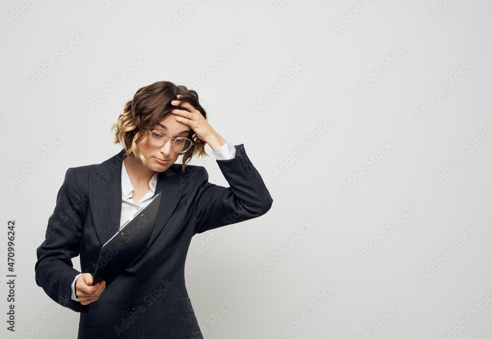 Business woman documents work is an official Business woman documents work is an official