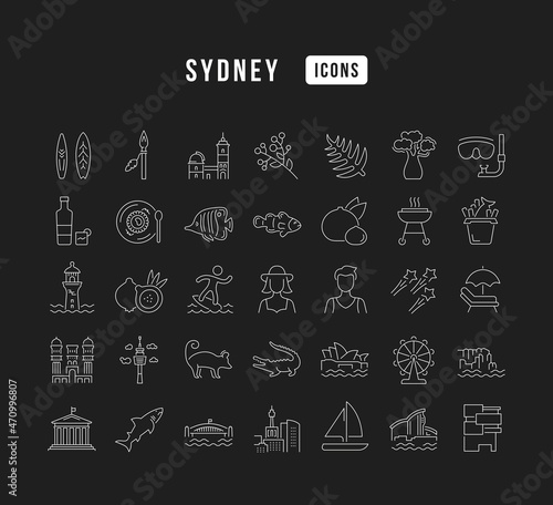 Sydney. Collection of perfectly thin icons for web design, app, and the most modern projects. The kit of signs for category Countries and Cities.