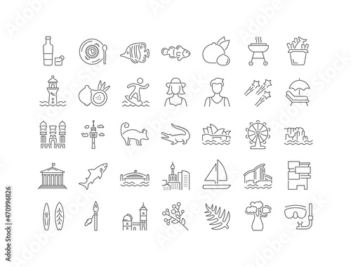 Sydney. Collection of perfectly thin icons for web design, app, and the most modern projects. The kit of signs for category Countries and Cities.