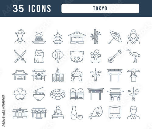 Tokyo. Collection of perfectly thin icons for web design, app, and the most modern projects. The kit of signs for category Countries and Cities.