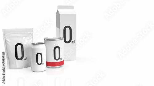 Foto The food product 0 kcal on white background  for health and sci concept 3d rende