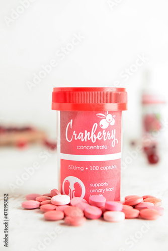 Bottle with healthy cranber...