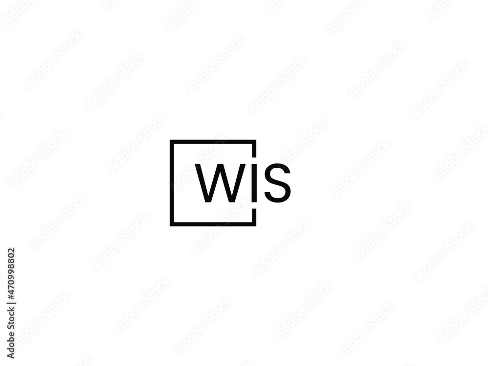 WIS letter initial logo design vector illustration - obrazy, fototapety, plakaty 