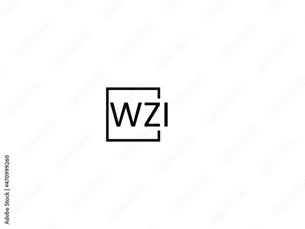 WZI letter initial logo design vector illustration - obrazy, fototapety, plakaty 