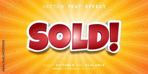 Editable text effect Sold 3d effect font style concept