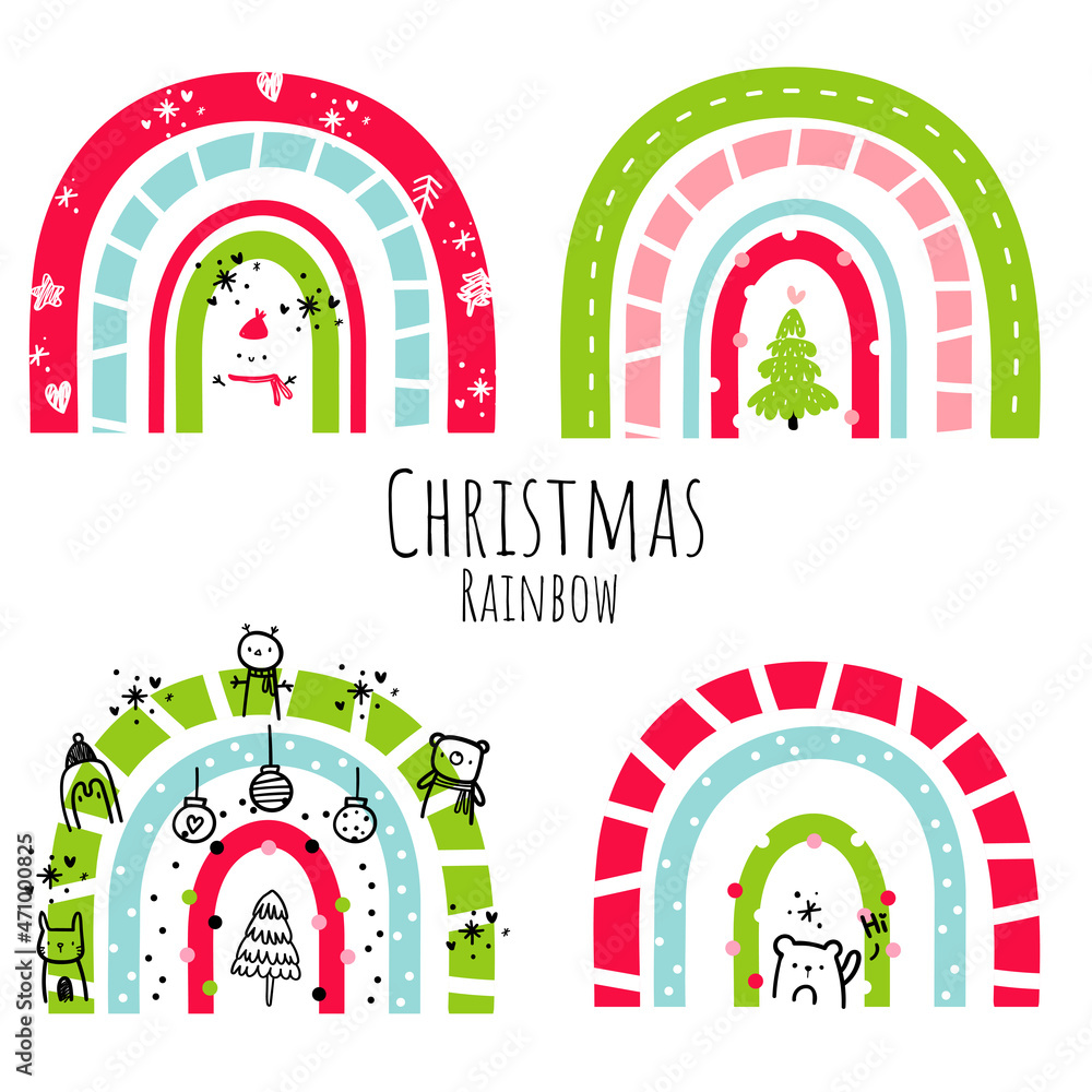 Festive rainbow, Christmas concept rainbow Festive rainbow, Christmas concept rainbow