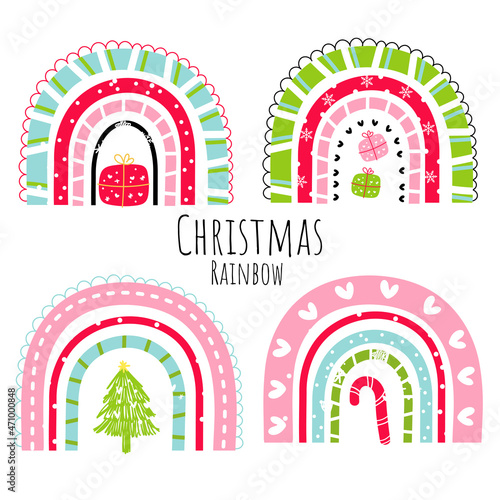 Festive rainbow, Christmas concept rainbow