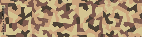 Geometric camo repeating print. Camouflage seamless pattern for camouflage nets and coloring weapons and military equipment. Deforms, hide and distorts contours and shapes. Vector 