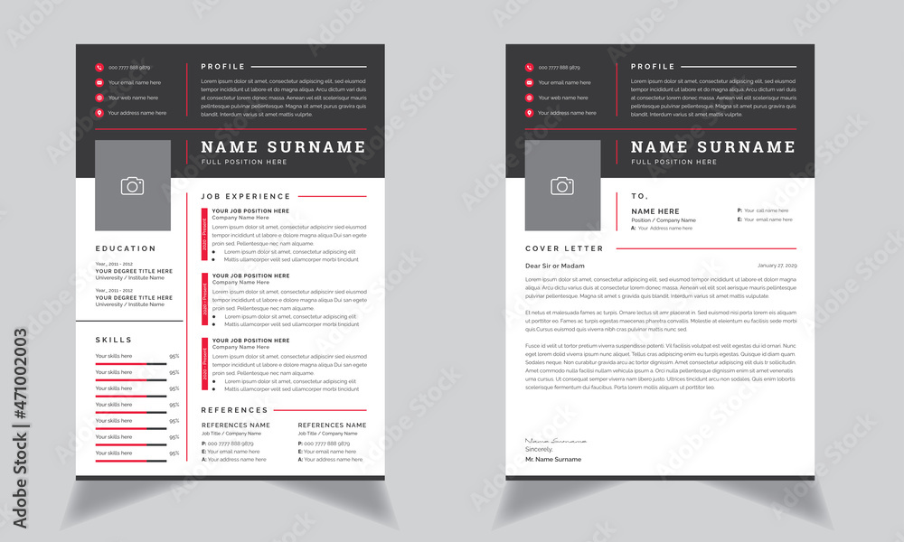 Obraz premium resume and cover letter template with Rad Accents Cv Layout 