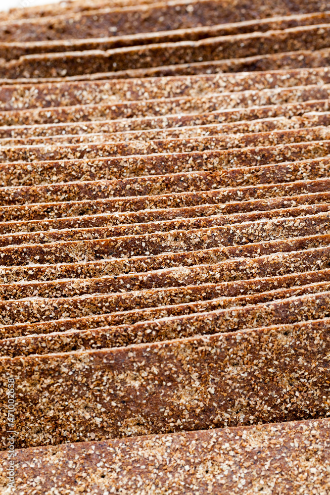 thin and crispy bread close up