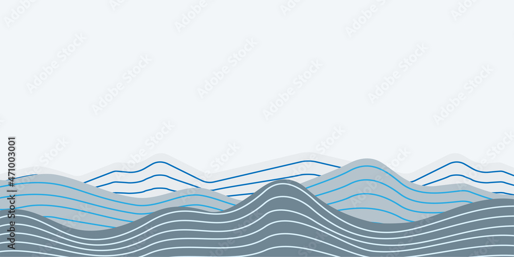 Obraz premium Abstract mountains illustration with lines