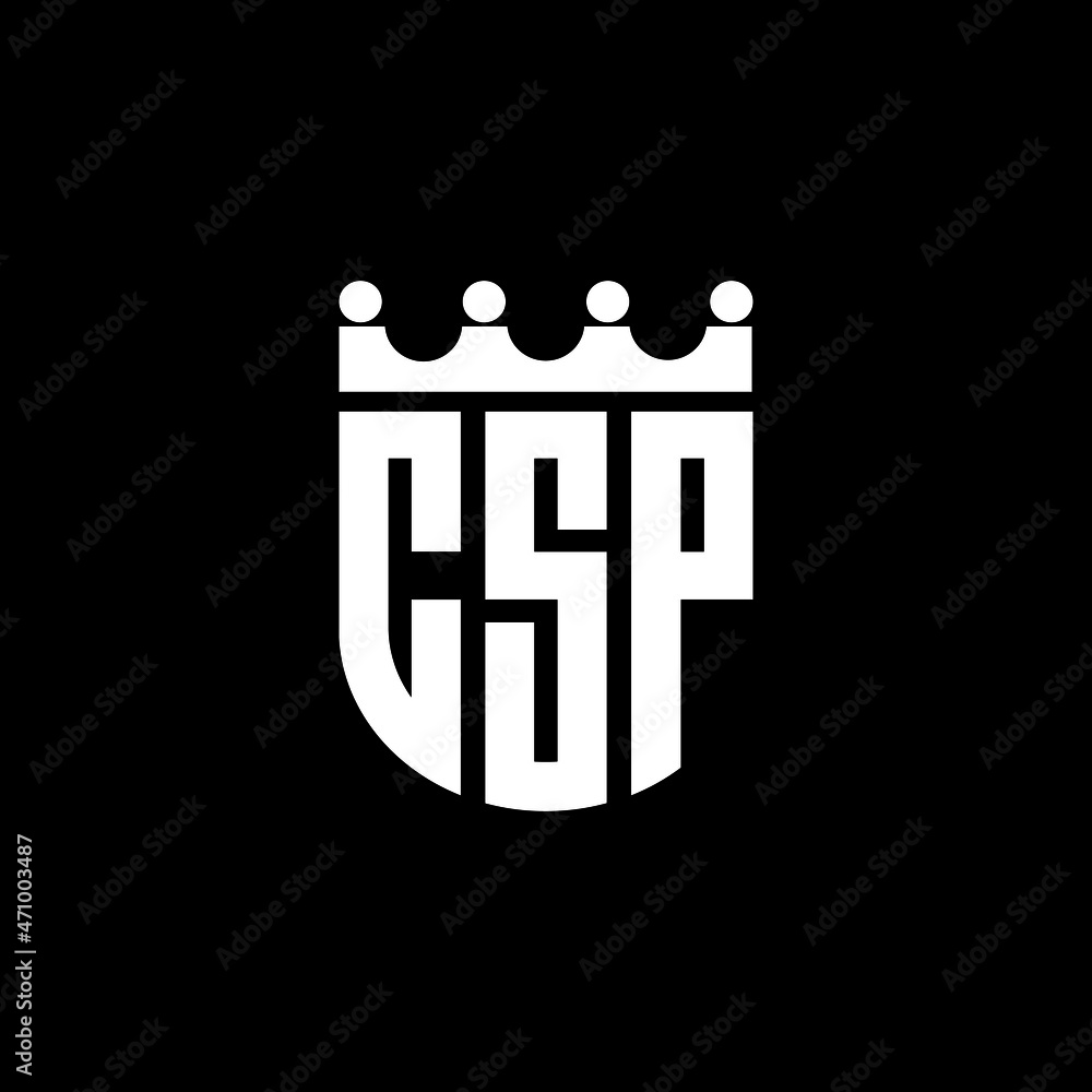 CSP letter logo design with black background in illustrator, vector ...