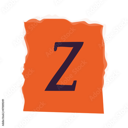 ransom note with letter Z