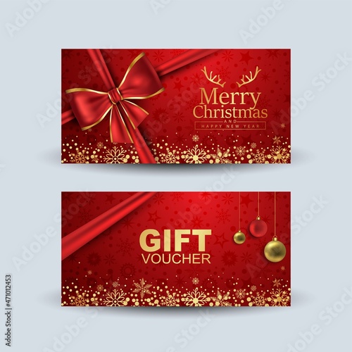 Webmerry Christmas gift voucher design . vector illustration