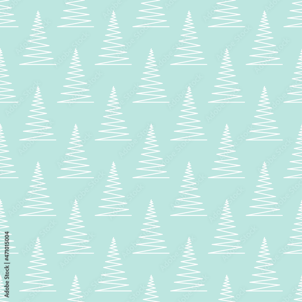 Obraz premium Seamless pattern with geometric Christmas trees. Winter holidays collection. Merry Christmas and Happy New year abstract textured background design. Modern elegant wallpaper. Vector illustration.