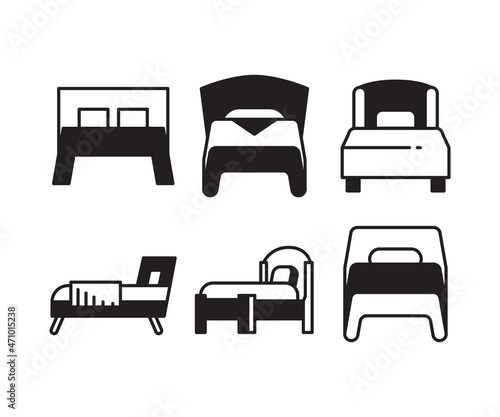 bed icons set vector illustration