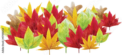 Watercolor background,autumn leaves watercolor