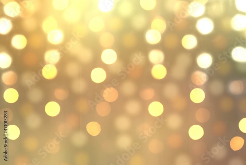 Golden garland lights bokeh effect illustration. New Year background.