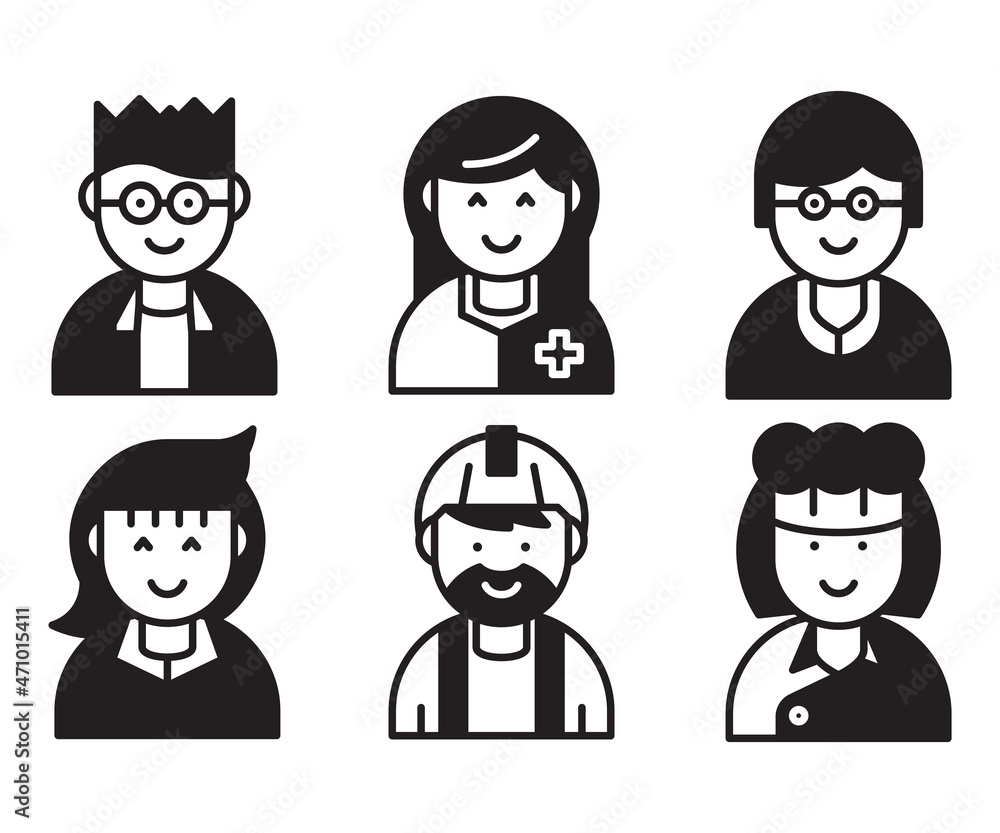 job and profession profile avatar vector set job and profession profile avatar vector set