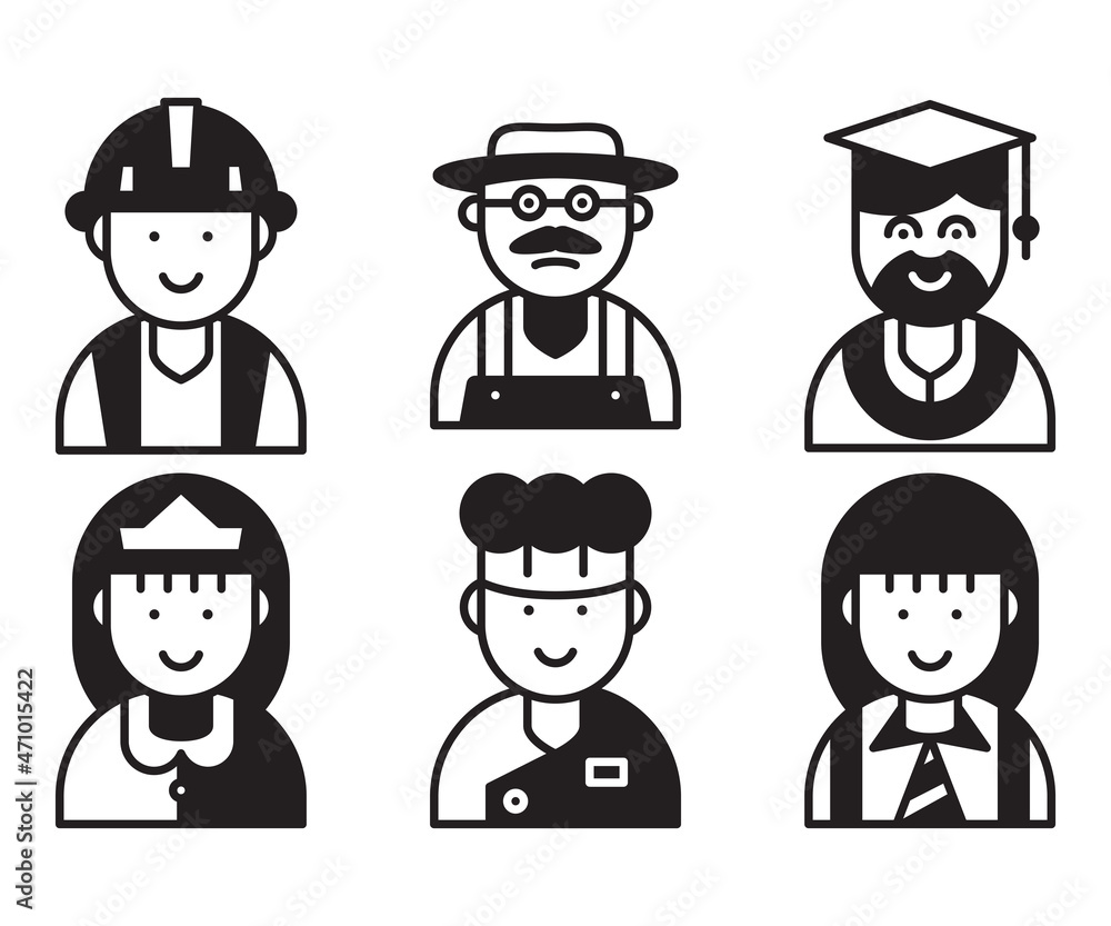 people and profession profile avatar vector set people and profession profile avatar vector set