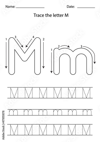 Learning English alphabet for kids. Letter M.