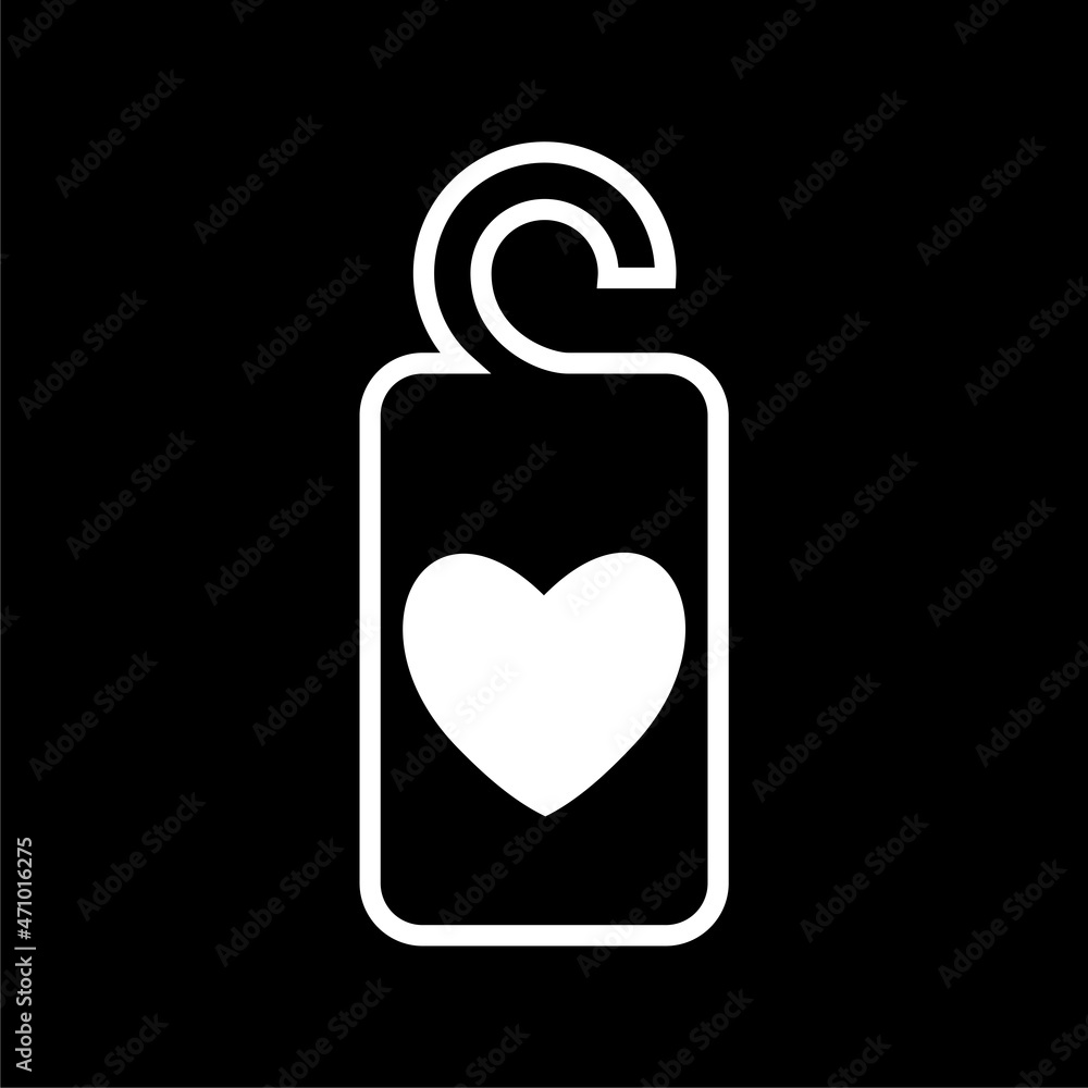Please do not disturb with heart icon isolated on dark background Please do not disturb with heart icon isolated on dark background