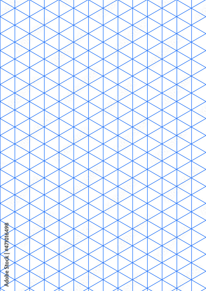 Graph paper. Printable isometric color grid paper with color lines.  Geometric background for school, textures, notebook, diary, notes, print,  books. Realistic lined paper blank size A4 Stock Vector | Adobe Stock