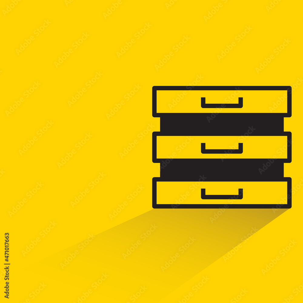cupboard icon with shadow on yellow background cupboard icon with shadow on yellow background