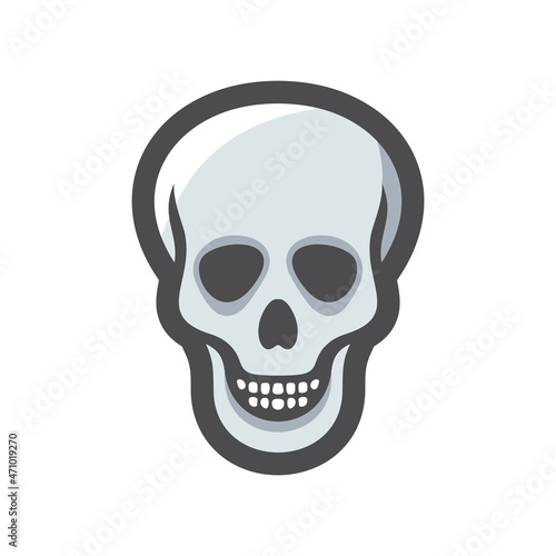 Human Skull simple Vector icon Cartoon illustration