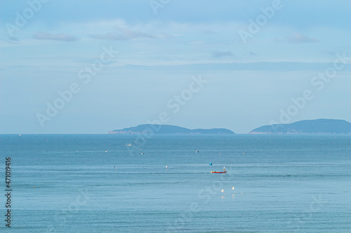 beautiful summer landscape with mountains and sea.selective focus. © SINSU1980