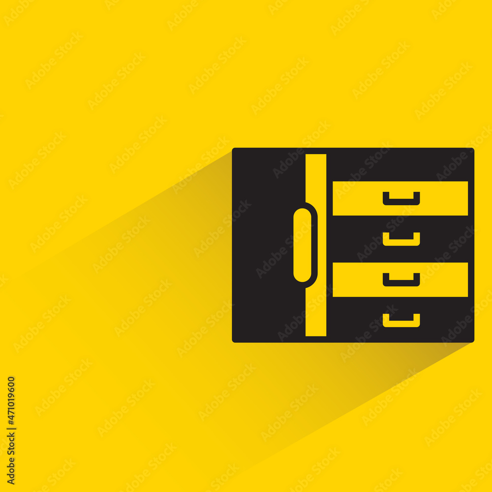 wardrobe with shadow on yellow background wardrobe with shadow on yellow background