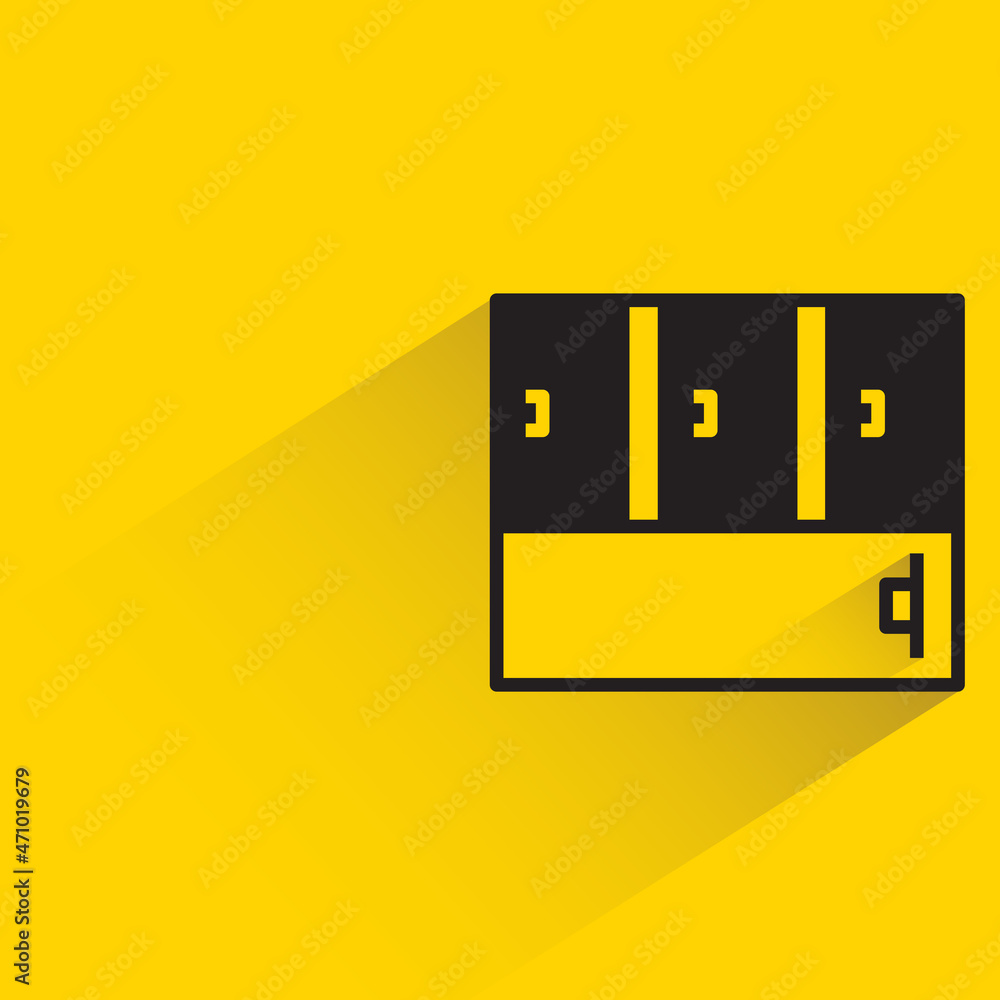 wardrobe with shadow on yellow background wardrobe with shadow on yellow background
