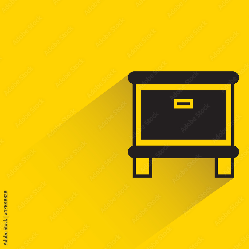 wardrobe with shadow on yellow background wardrobe with shadow on yellow background