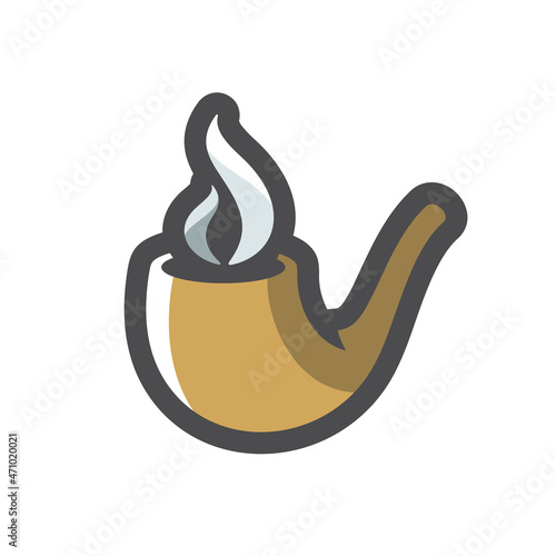 Smoking tobacco Pipe Vector icon Cartoon illustration