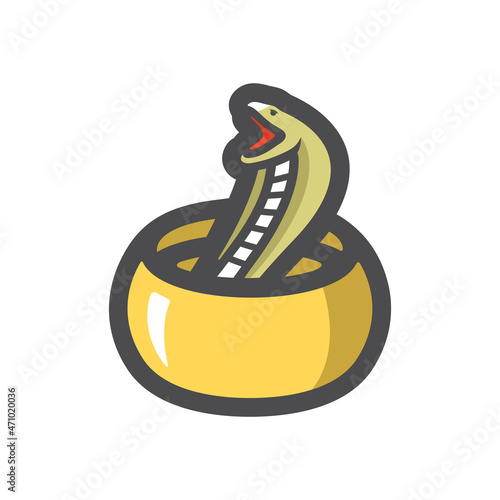 Basket Snake Charmer Vector icon Cartoon illustration