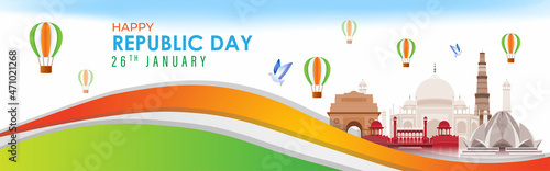 Vector illustration of Happy Republic day concept banner,