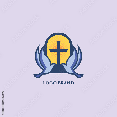 Dove church logo illustration in vector format that is both distinctive and unforgettable.
