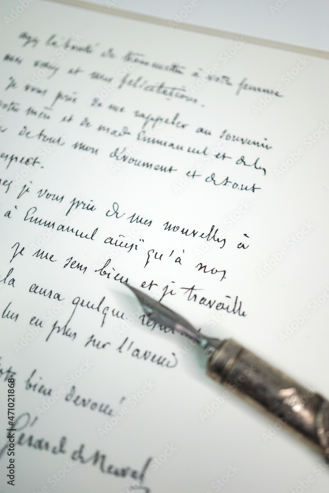Old fashion writing sample with different writing techniques, papers, styles and calligraphy nibs. Old fashion writing sample with different writing techniques, papers, styles and calligraphy nibs.