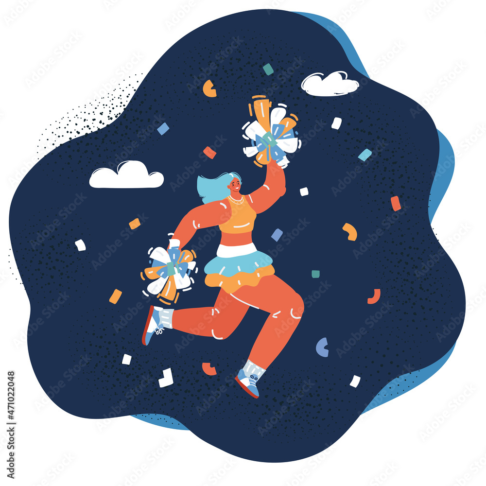 Cartoon vector illustration of cheerleader Stock Vector | Adobe Stock