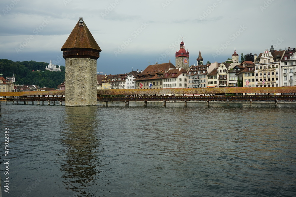 Tourist bridge in Lucerne