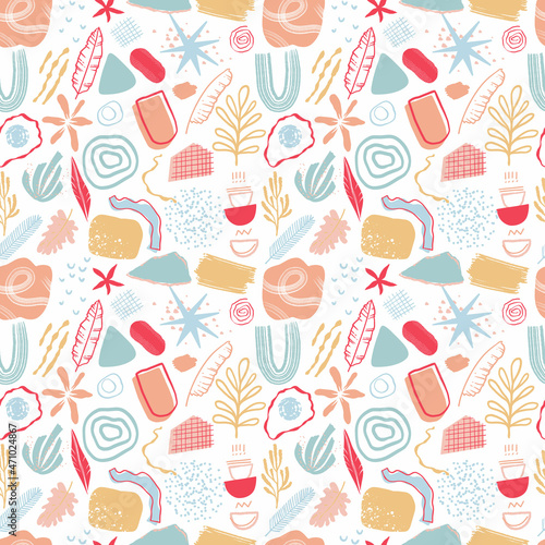Modern jungle seamless vector pattern for girls, boys