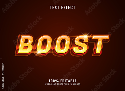 fantasy futuristic yellow boost text effect