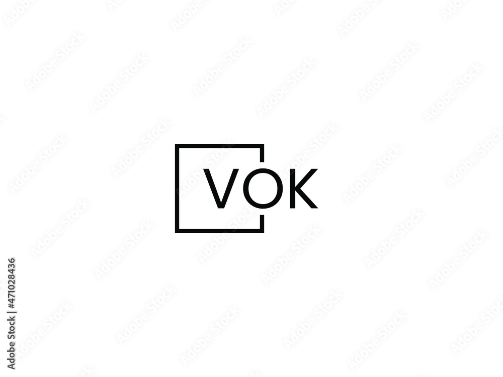 VOK letter initial logo design vector illustration