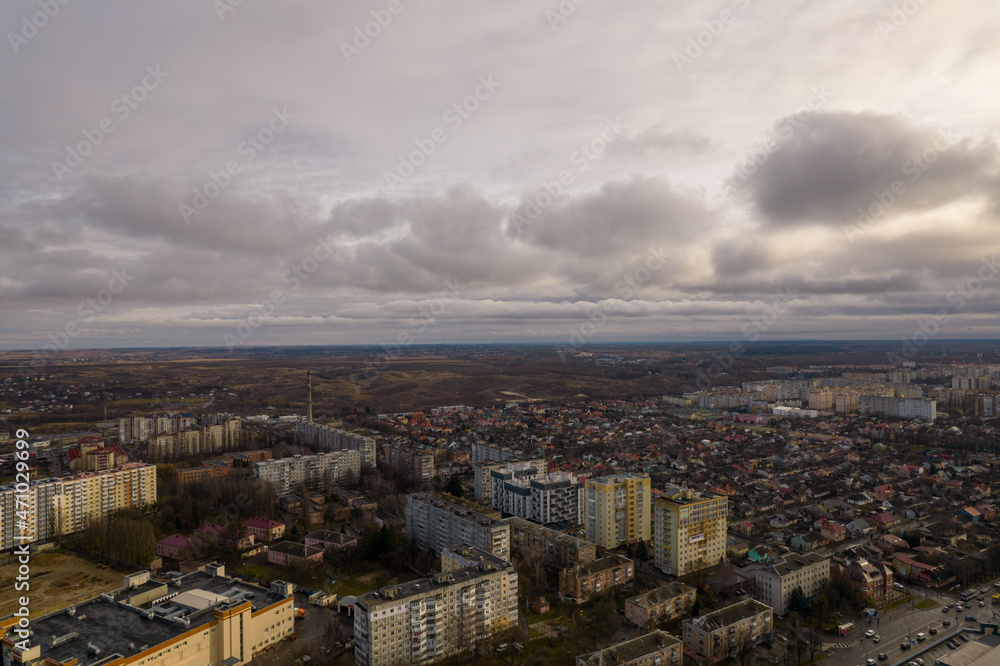 Clouds in city landscape