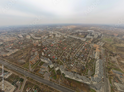 aerial view of the city buildings