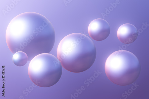 3d ball bubble on purple background. 3d render illustration.