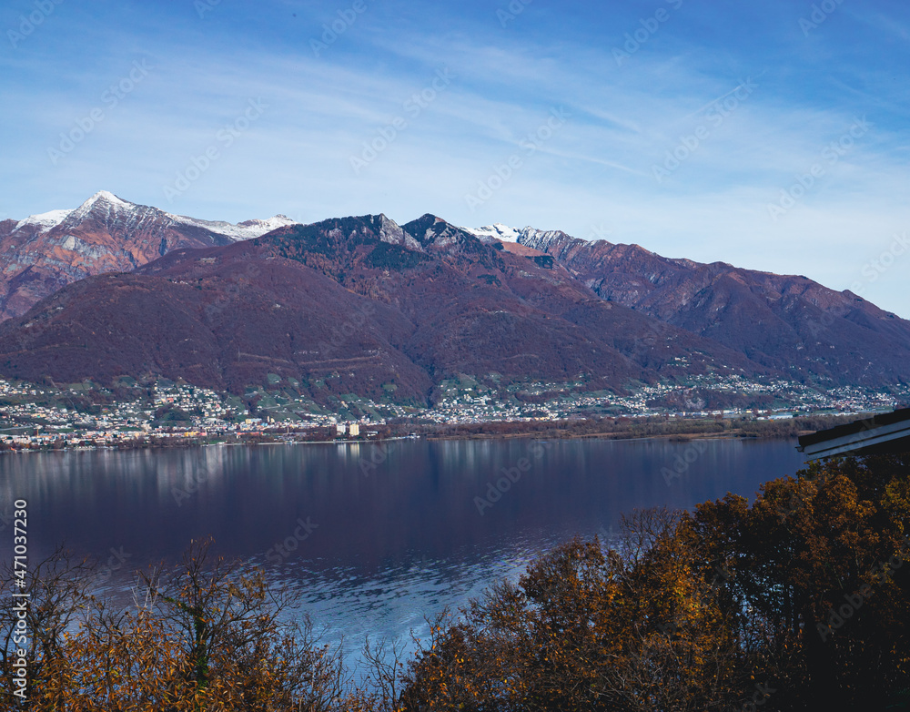 Fototapeta cino,ascona,locarno,bellinzona,lugano,mendrisiotto, From the palms to the glaciers. The Lake Maggiore area, and its surrounding valleys, will amaze you with its variety. A mild climate,exotic flora