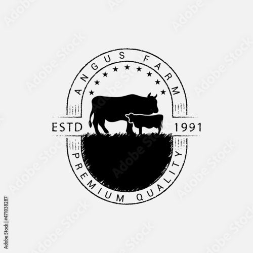 Angus farm classic logo-dairy cow
