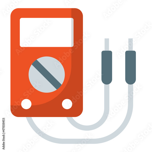 Car Electric Checkup Concept, digital multimeter tester Vector Icon Design, Motor Vehicle Service and automobile repair shop Symbol, Lorry spare parts Sign,  automotive technician equipment stock 