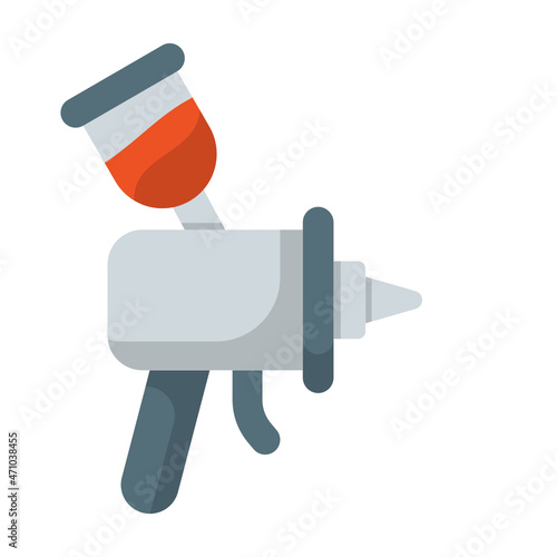 Car Paint Spray Gun Concept, squirt gun Vector Color Icon Design, Motor Vehicle Service and automobile repair shop Symbol, Lorry spare parts Sign,  automotive technician equipment stock illustration